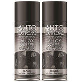 2X Auto Extreme Black Alloy Wheel Spray Paint 400ml Spray Paint